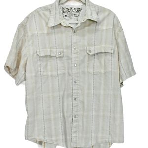 Men's Sideout Casual Button Front Retro Western Rockabilly Shirt XL